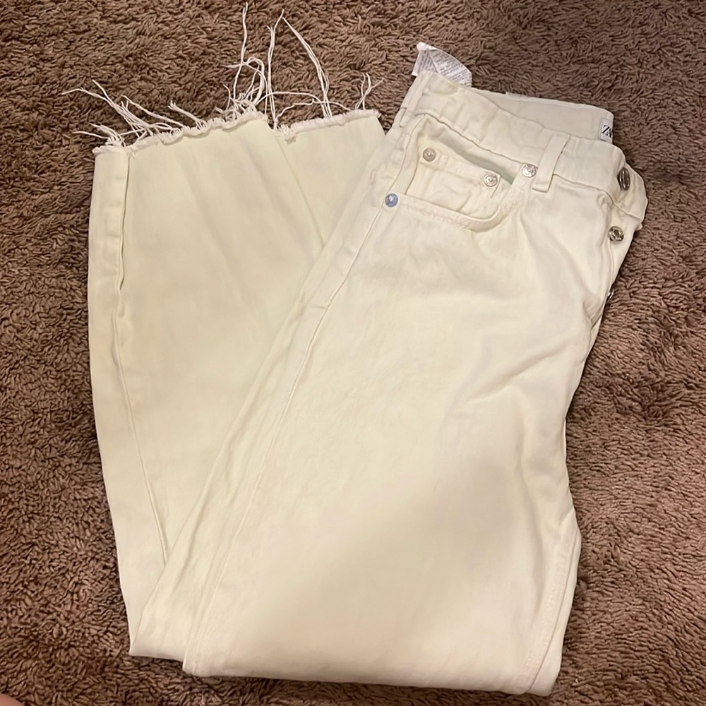 Zara light lime green jeans
